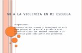 NO A LA VIOLENCIA EN MI ESCUELA Diagnostico: Nosotros seleccionamos y trabajamos en este tema porque en la escuela primaria Gral Francisco Villa los alumnos.