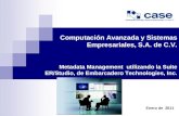 Pág. 1 Computación Avanzada y Sistemas Empresariales, S.A. de C.V. Metadata Management utilizando la Suite ER/Studio, de Embarcadero Technologies, Inc.