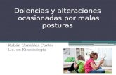 Dolencias y alteraciones ocasionadas por malas posturas Rubén González Cortés Lic. en Kinesiología.