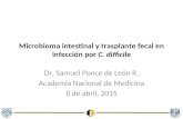 Microbioma intestinal y trasplante fecal en infección por C. difficile Dr. Samuel Ponce de León R. Academia Nacional de Medicina 8 de abril, 2015.