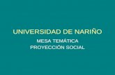 UNIVERSIDAD DE NARIÑO MESA TEMÁTICA PROYECCIÓN SOCIAL.