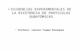 EVIDENCIAS EXPERIMENTALES DE LA EXISTENCIA DE PARTICULAS SUBATÓMICAS Profesor: Lautaro Troppa Painequeo.