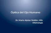 Óptica del Ojo Humano Dr. Mario Alpízar Roldán, MSc Oftalmología.