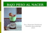 BAJO PESO AL NACER Dra. Alejandra Rodríguez Pediatra Neonatóloga 2014.