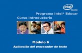Programa Intel ® Educar Curso Introductorio Módulo 6 Aplicación del procesador de texto.