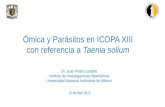 Ómica y Parásitos en ICOPA XIII con referencia a Taenia solium Dr. Juan Pedro Laclette Instituto de Investigaciones Biomédicas Universidad Nacional Autónoma.