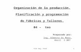 7131 Org. Prod.1 Organización de la producción. Planificación y programación de Fábricas y Talleres. 04 – teo Preparado por: Ing. Alberto Di Maio. Abril.