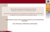 Materiales de apoyo para la implementación de los Lineamientos Generales: Guía, Manuales y Materiales Audiovisuales Reunión Nacional Intersectorial Programa.
