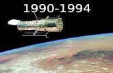 1990-1994. 1990 Avances en Internet. Lanzamiento del telescopio Hubble. Realidad Virtual. Fisión Nuclear. Identificador de voz. Fundación de asociación.
