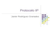 Protocolo IP Javier Rodríguez Granados. Protocolo IP El protocolo IP es parte de la capa de Internet del conjunto de protocolos TCP/IP. Es uno de los.