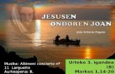 Urteko 3. igandea (B) Markos 1,14-20 Musika: Albinoni concierto nº 11 Larguetto Aurkezpena: B. Areskurrinaga HC Euskaraz: D. Amundarain Jose Antonio Pagola.