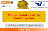 Malos Hábitos de la Codificación M.C. Juan Carlos Olivares Rojas Marzo 2010.