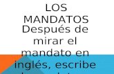 LOS MANDATOS Después de mirar el mandato en inglés, escribe el mandato en español.
