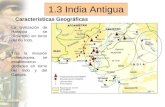 1.3 India Antigua Características Geográficas La civilización de Harappa se desarrolló en torno del río Indo. Tras la invasión indoeuropea, se establecieron.