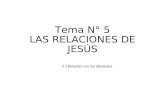 Tema N° 5 LAS RELACIONES DE JESÚS 5.1 Relación con los discípulos.