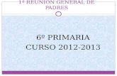 1ª REUNIÓN GENERAL DE PADRES 6º PRIMARIA CURSO 2012-2013.
