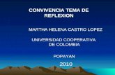 CONVIVENCIA TEMA DE REFLEXION MARTHA HELENA CASTRO LOPEZ UNIVERSIDAD COOPERATIVA DE COLOMBIA 2010 POPAYAN.