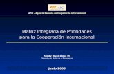Matriz Integrada de Prioridades para la Cooperación Internacional APCI - Agencia Peruana de Cooperación Internacional Junio 2006 Roddy Rivas-Llosa M. Gerente.