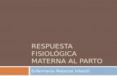 RESPUESTA FISIOLÓGICA MATERNA AL PARTO Enfermería Materno Infantil.