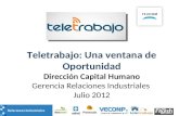 Teletrabajo: Una ventana de Oportunidad Dirección Capital Humano Gerencia Relaciones Industriales Julio 2012.