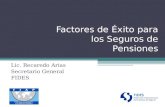 Factores de Éxito para los Seguros de Pensiones Lic. Recaredo Arias Secretario General FIDES.