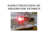 ESPECTROSCOPÍA DE ABSORCIÓN ATÓMICA. La espectroscopía atómica se basa en la ABSORCIÓN, EMISIÓN o FLUORESCENCIA de átomos o iones elementales, dos regiones.