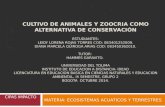 CULTIVO DE ANIMALES Y ZOOCRIA COMO ALTERNATIVA DE CONSERVACIÓN ESTUDIANTES: LEIDY LORENA ROJAS TORRES COD: 083401252009. DIANA MARCELA QUIROGA ARIAS COD: