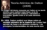 Teoría Atómica de Dalton (1808) La imagen del átomo expuesta por Dalton en su teoría atómica, para explicar estas leyes, es la de minúsculas partículas.