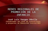 REDES REGIONALES DE PROMOCIÓN DE LA INFANCIA José Luis Vargas Dávila Coordinador del área de innovaciones y proyectos de Educación Inicial/MED.