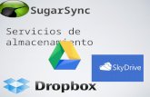 Servicios de almacenamiento SugarSync. Introducción Los servicios de almacenamiento sirven para alojar archivos en Internet. La mayoría son gratuitos.