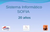 Sistema Informático SOFIA 20 años. SOFIA Origen de SOFIA SOFIASOFISUDSOFIX SIDAM MARIA Aplicación informática solo para flete aéreo 1976 1978 1980 1990.