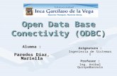 Open Data Base Conectivity (ODBC) Alumna : Paredes Díaz, Mariella Asignatura : Ingeniería de Sistemas I Profesor : Ing. Anibal QuispeBarzola.