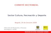 COMITÉ SECTORIAL Sector Cultura, Recreación y Deporte Bogotá, 29 de Octubre 2009 Dirección de Planeación y Procesos Estratégicos -SCRD.
