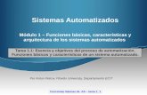 Basics function of AS – task1_1 Sistemas Automatizados Módulo 1 – Funciones básicas, características y arquitectura de los sistemas automatizados Tarea.