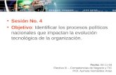 Sesión No. 4 Objetivo: Identificar los procesos políticos nacionales que impactan la evolución tecnológica de la organización. Fecha: 04-11-04 Electiva.