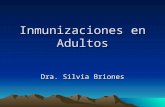 Inmunizaciones en Adultos Dra. Silvia Briones. Vacunas en adultos Debe ser una practica habitual de la consulta médica alto porcentaje de morbimortalidad.