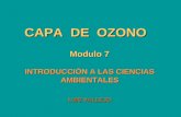 CAPA DE OZONO INTRODUCCIÓN A LAS CIENCIAS AMBIENTALES LUIS VALLEJO Modulo 7.