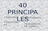 40 PRINCIPALES  PINTORES  ESCULTORES  FOTÓGRAFOS  DIBUJANTES DE COMICS.