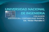 UNI-NORTE ASIGNATURA: CONTABILIDAD BASICA. Lic. Víctor Parrales C.