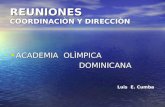 REUNIONES COORDINACIÒN Y DIRECCIÒN ACADEMIA OLÌMPICA ACADEMIA OLÌMPICA DOMINICANA DOMINICANA Luis E. Cumba.