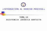 «INTRODUCCIÓN AL DERECHO PROCESAL» TEMA 14 ASISTENCIA JURÍDICA GRATUITA.