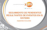 Septiembre 01 de 2010 SEGUIMIENTO DE PENDIENTES RESULTANTES DE EVENTOS EN EL SISTEMA.