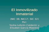 El Inmovilizado Inmaterial (NIC 38, NIC17, SIC 32) Por: Yasha Lebrón Calderón y Elisabet García Maestre.