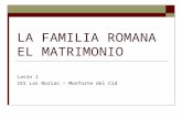 LA FAMILIA ROMANA EL MATRIMONIO Latín I IES Las Norias – Monforte del Cid.