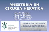 ANESTESIA EN CIRUGÍA HEPÁTICA  Dra.M. Murcia  Dra. A. Gimeno  Dr. C. L. Errando  Dr. F. J. Montull CONSORCIO HOSPITAL GENERAL UNIVERSITARIO DE VALENCIA.