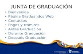 JUNTA DE GRADUACIÓN Bienvenida Página Graduandos Web Contactos Pagos y trámites Antes Graduación Durante Graduación Después Graduación.