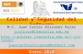 Calidad y Seguridad del Software M.C. Juan Carlos Olivares Rojas jcolivar@itmorelia.edu.mx jcolivar/ juancarlosolivares@hotmail.com.