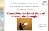 Comisión Nacional para el Ahorro de Energía México, D.F. 23 Febrero 2005 Primera Sesión Ordinaria del 2005 del Comité Técnico “Comisión Nacional Para el.