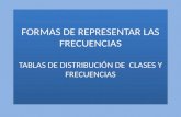 FORMAS DE REPRESENTAR LAS FRECUENCIAS TABLAS DE DISTRIBUCIÓN DE CLASES Y FRECUENCIAS.
