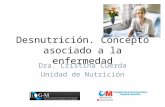 Desnutrición. Concepto asociado a la enfermedad Dra. Cristina Cuerda Unidad de Nutrición.